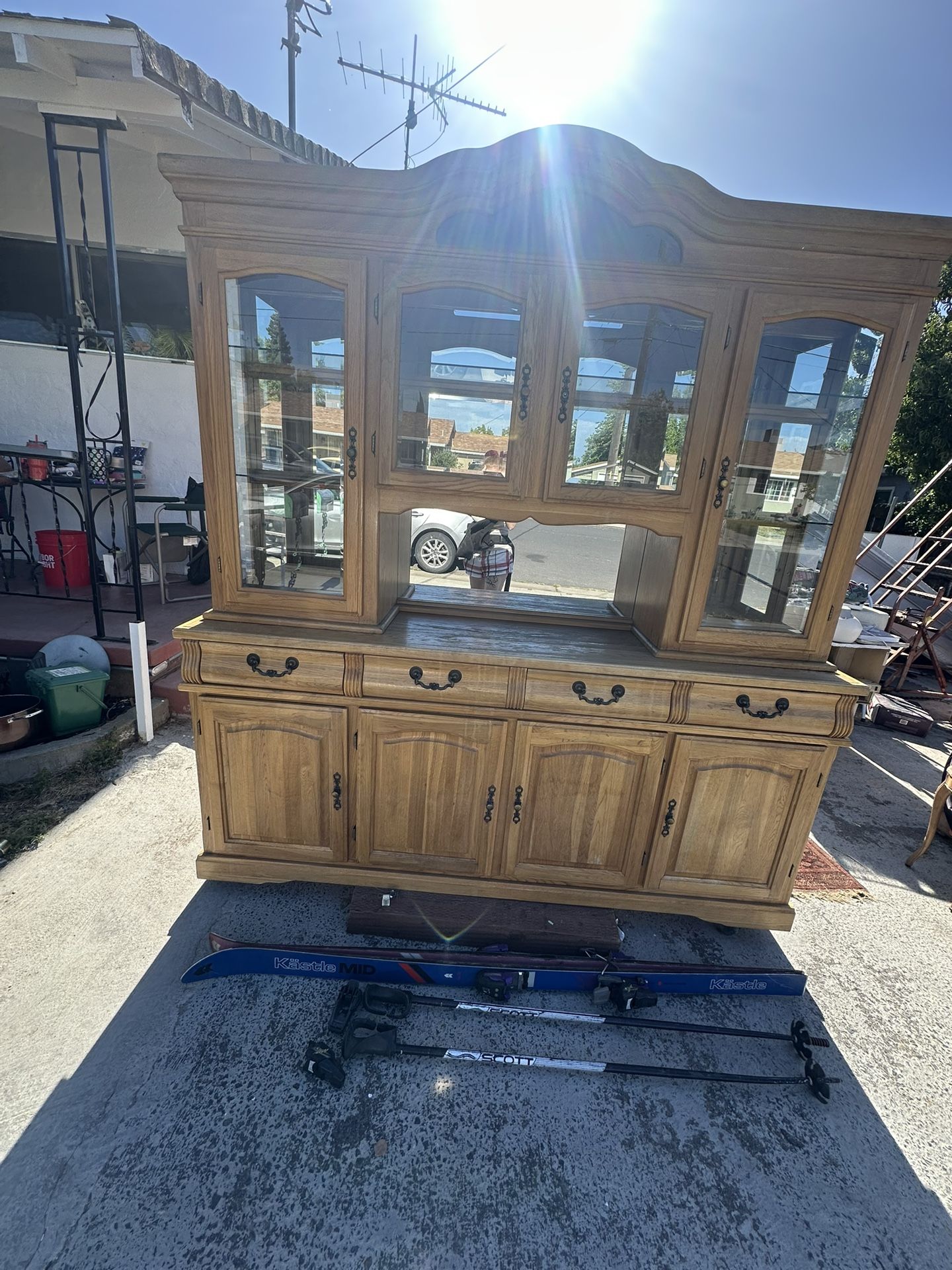 Solid Oak China Cabinet
