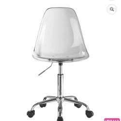 Urban Shop Office Chair, Acrylic and Metal Frame, Clear
