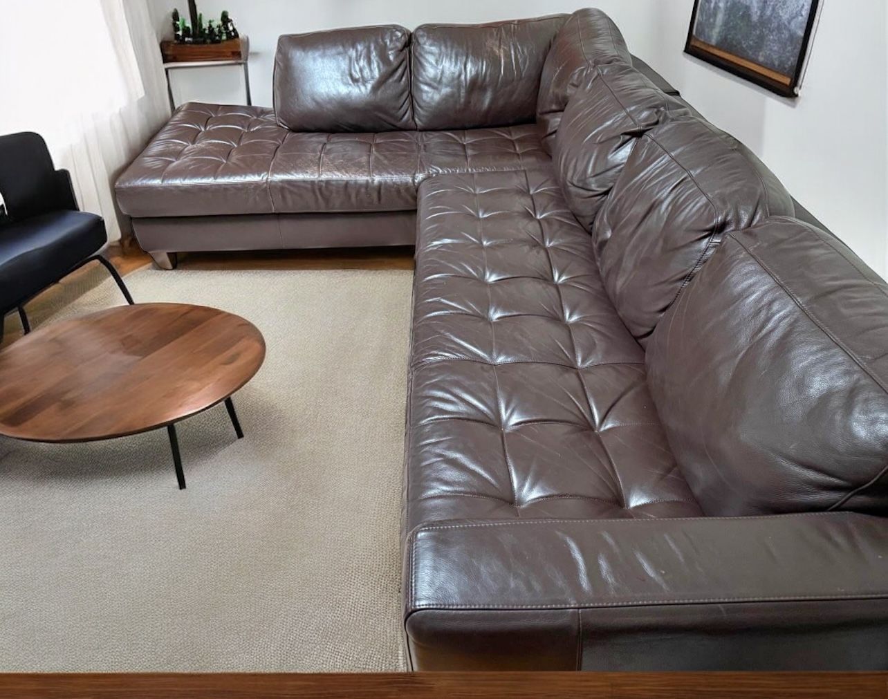 (FREE DELIVERY) Natuzzi Milano Real Leather Brown Couch