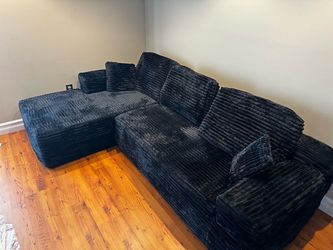 Cloud Sectional Couch Black Plush