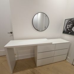 Dresser with vanity desk