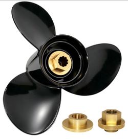 Brand New MARKGOO Aluminum Boat Propeller for Mercury/Mariner 9.9–25 HP Outboard, 10 3/8" 3 Blades
Black.