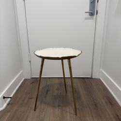 White And Gold Side Table