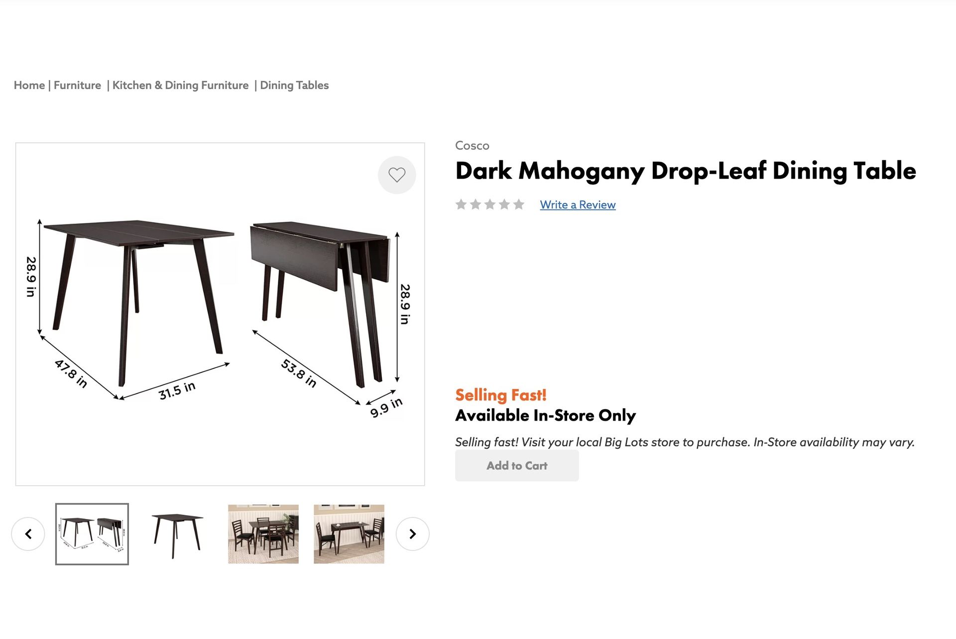 Dining Room Leaf Table