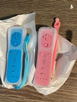 New Wii Remote Controller, 2 Packs Upgrade Wireless Controller Compatible with Wii Wii U(blue and pink)