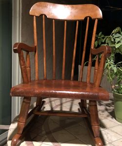 Antique Original Nichols &  Stone Co Chid Rocking Chair