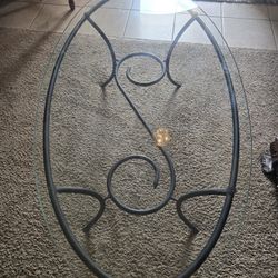 Oval Glass Top Coffee Table