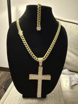 10mm Thick Miami Cuban Link Chain, bracelet And Pendant Set • GOLD BONDED BY ME WITH LIFETIME WARRANTY 