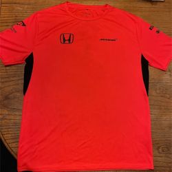Men’s Honda, Castrol, Firelli Sponsor Bright Neon Orange Shirt Size L- XL