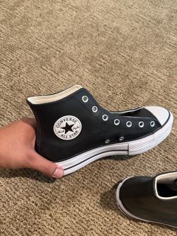 Black Leather Converse High Tops