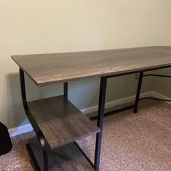 Wayfair L-Shaped Corner Desk – Rustic Gray Woodgrain Finish – Like New