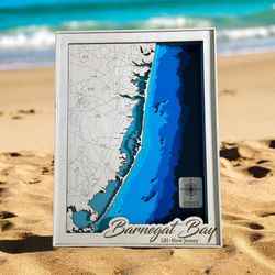 Barnegat Bay / Long Beach island Wooden Layered Map 