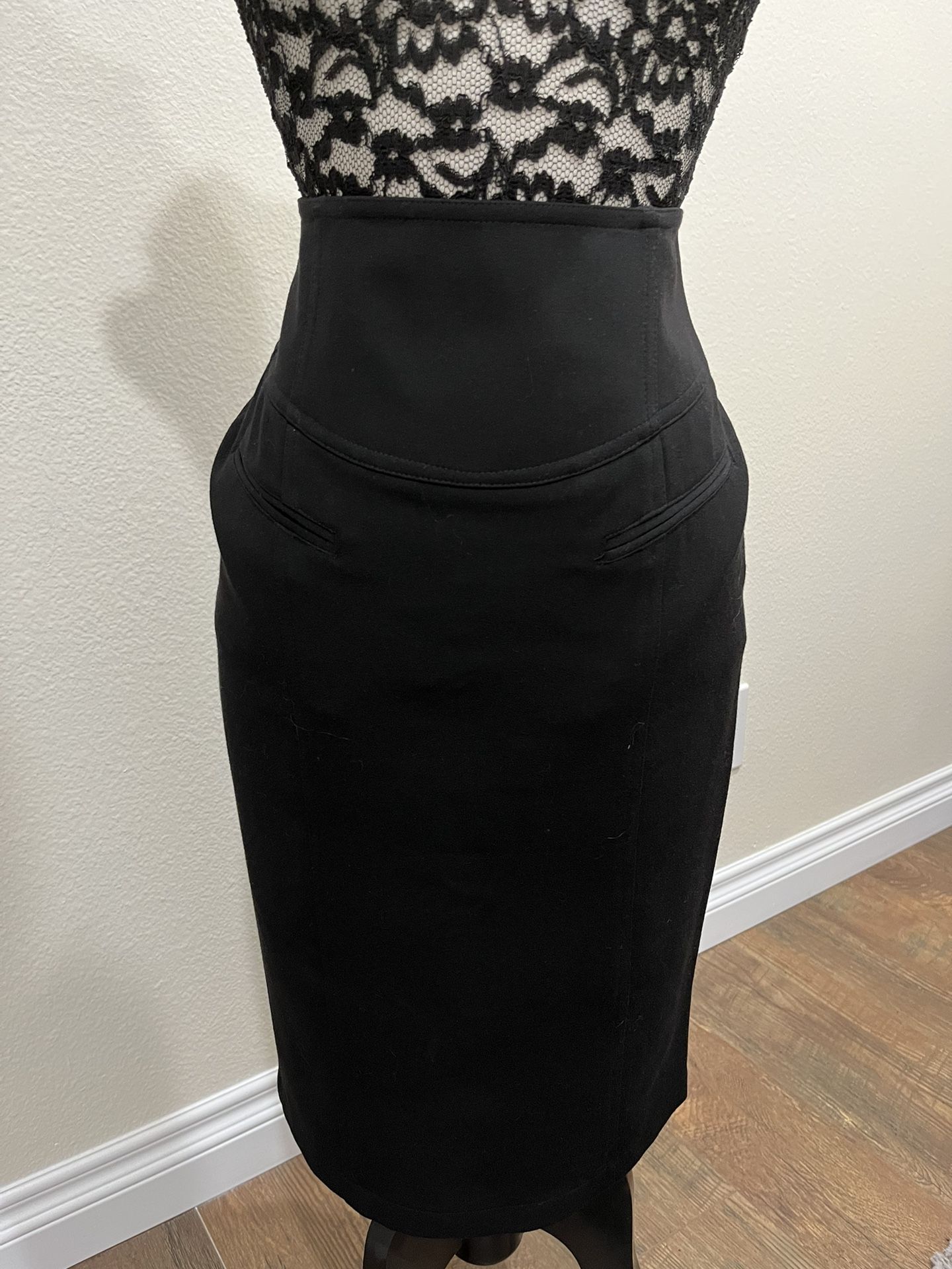 Grace Elements Black Retro Pencil Skirt