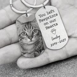 Hamdmade Kitty Cat Pet Stainless Steel Keychain