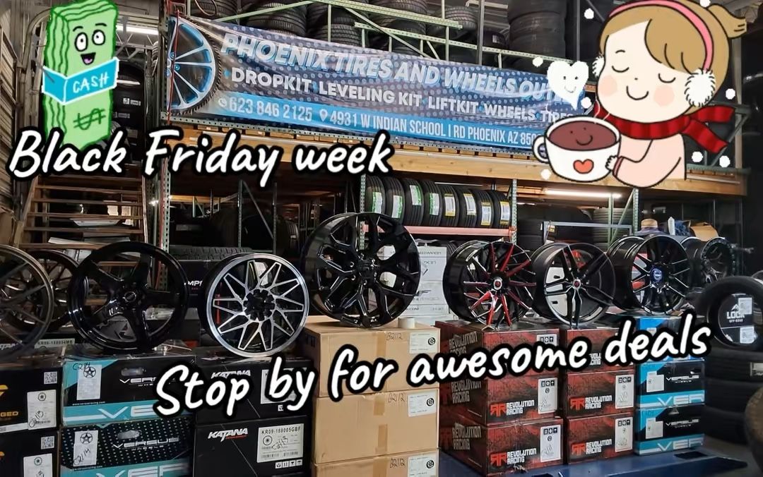 ✨ RINES NUEVOS. . ✨ OFERTA DE BLACK FRIDAY EN RINES EN PHOENIX TIRES AND WHEELS OUTLET ¡Deje de manejar con rines aburridos de fábrica! Phoenix Tire