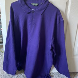 Mens Two Button Long Sleeve Polo