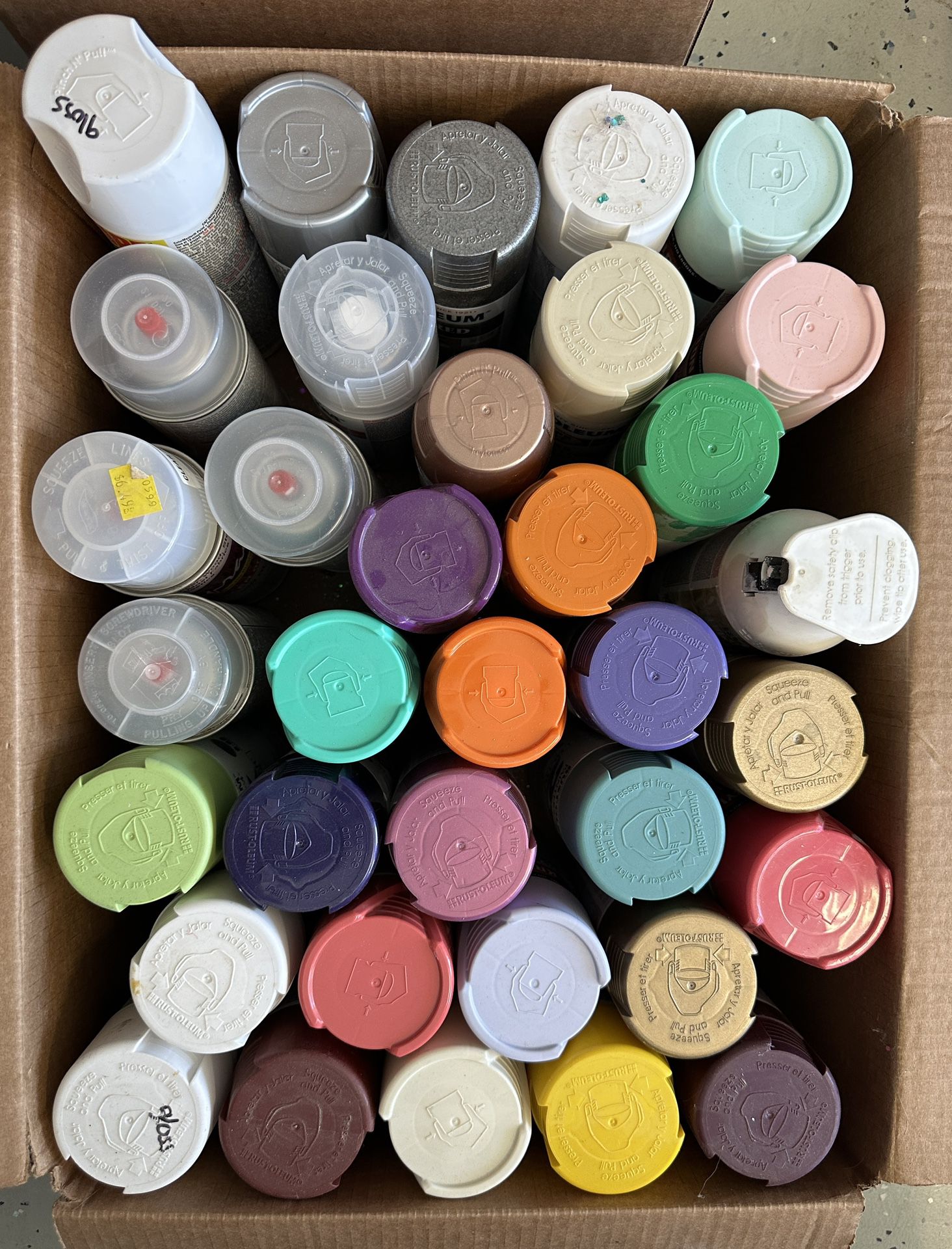 Box of Spray Paints (photo Updated 5/27)