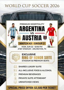 WORLD CUP ALL INCLUSIVE SUITE