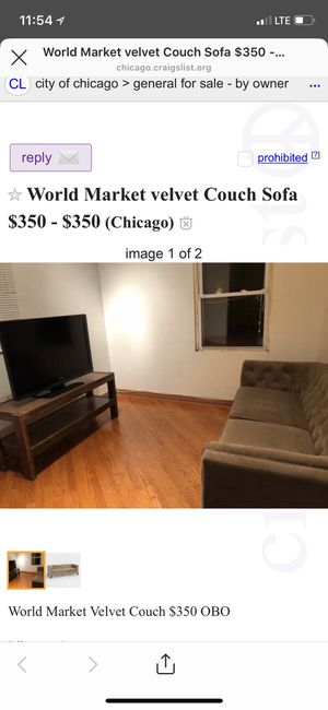 World Market Couch Sofa 350 Obo For Sale In Chicago Il Offerup