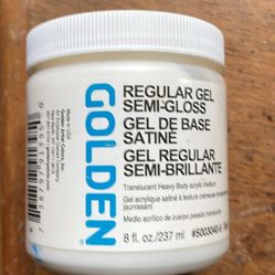 Golden Regular Gel Semi-Gloss almost full. Translucent Heavy Body acrylic medium as is pick up only 