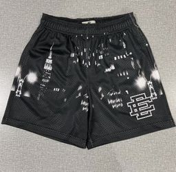 Brand New Eric Emanuel EE Shorts – NYC Skyline Black Mesh Basketball Shorts