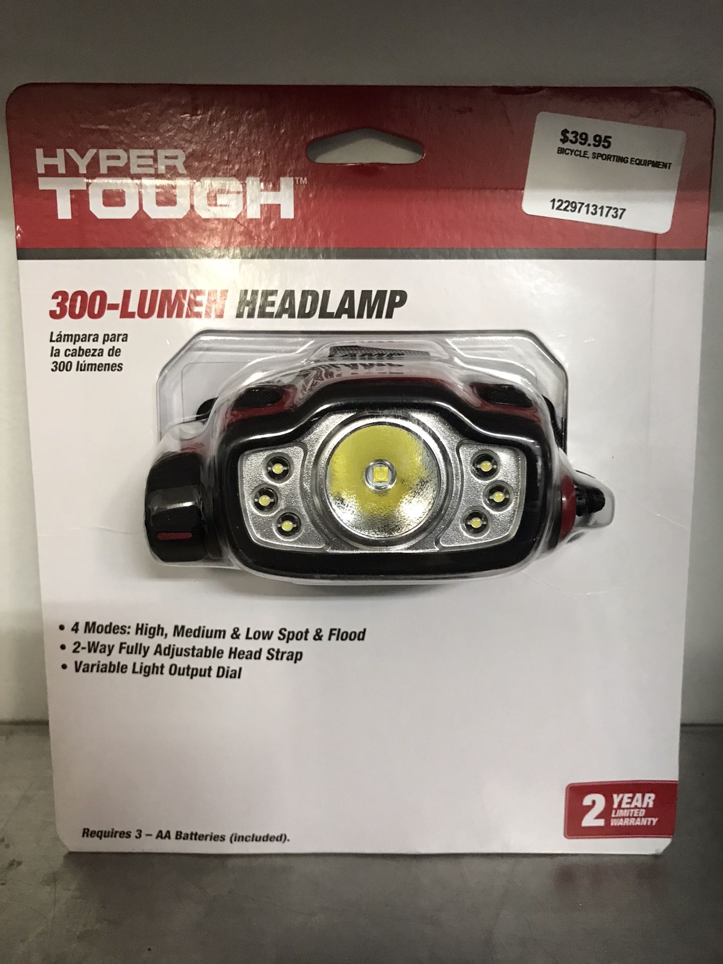 Hyper Tough 300-Lumen Headlamp 