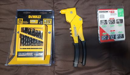 Dewalt Rivet Gun, Drill Bit Set, & Arrow Rivets 4 Sale...