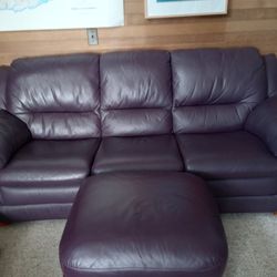 Leather Couch And Ottoman