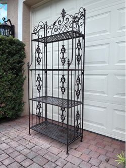 Iron bakers rack, shelf, bookcase