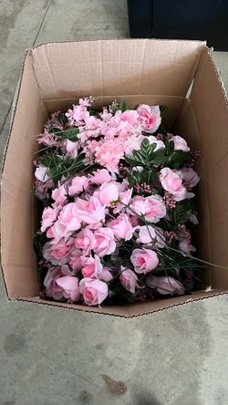 Pink artificial roses