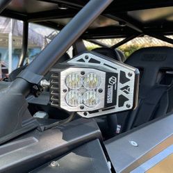 New UTV SxS Led Light Side Mirror Set Baja Designs Squadron Sport Assault Industries
