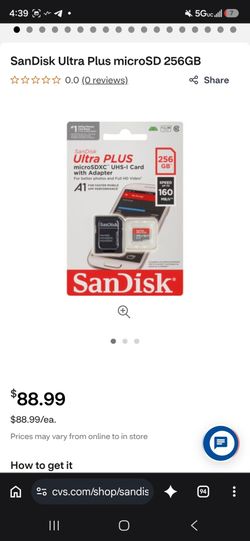 SanDisk Ultra Plus microSD 256GB Card