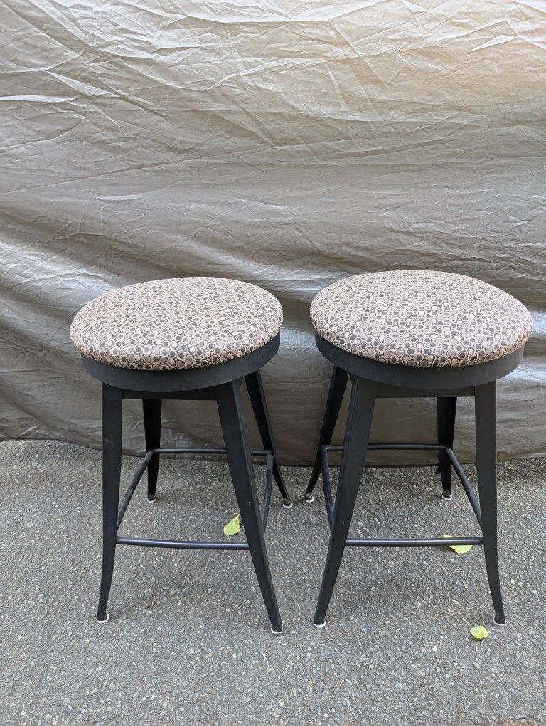 Tall Counter Height Stools, Metal Frame, Cushion Seat