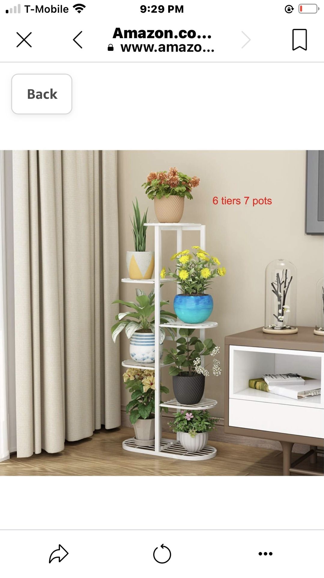 Multi Metal Plant Shelf Indoor - 6 Tier 7 Pots Potted Tiered Plant Stand Tall Narrow Multi-Tiered Flower Pot Stand Layer Display Rack Holder for Livin