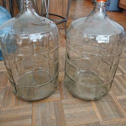 2 Glass Carboy Jugs