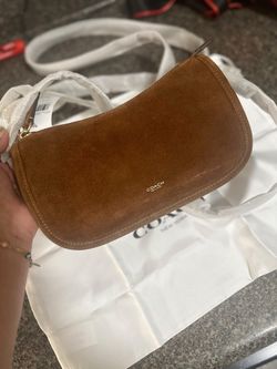 Coach Waverly Bag in Suede in a rich warm brown colorway
