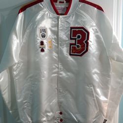 Dwyane Wade Mitchell & Ness Hardwood Classics L3gacy Bomber Miami Heat Jacket Size Medium