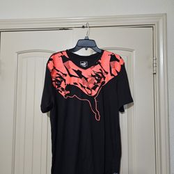 Men's Puma Black And Red Graphic T-Shirt 