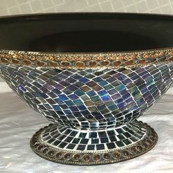Decorative Jeweled Mosaic Accent Bowl
