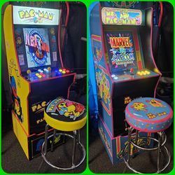 Customized Arcade 1ups With Over 7,300 Games and Matching Stools