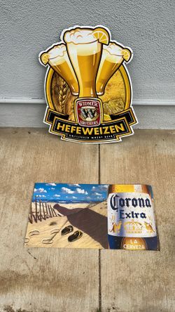 2 Tin Bar Signs Corona & Widmer 