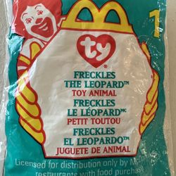 Ty Teenie Beanie Baby FRECKLES The LEOPARD #1 McDonald's Happy Meal Toy 1999 New