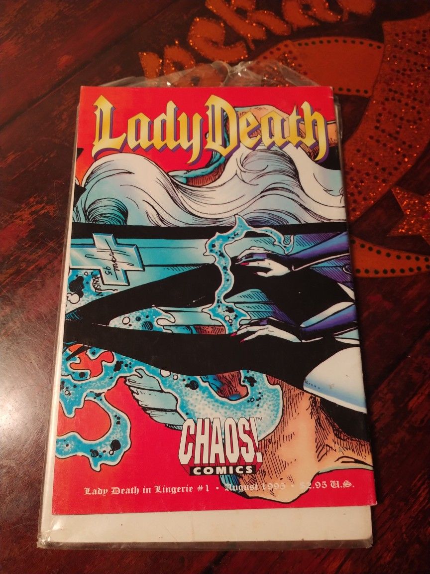 Lady death lingerie Signed Comic Book