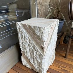 Cement And Marble Side Table 