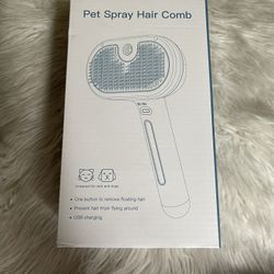 Rechargeable Cat /Dog Grooming Steam Brush Removes Static Easy Clean w/Handle