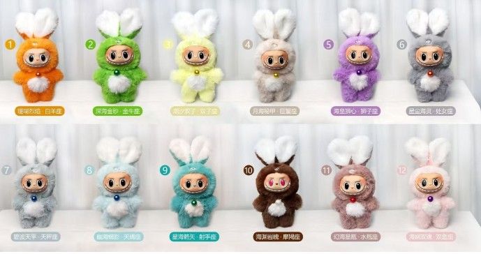 Labubu Twelve Zodiac Signs Plush Toy Rubber Figurine