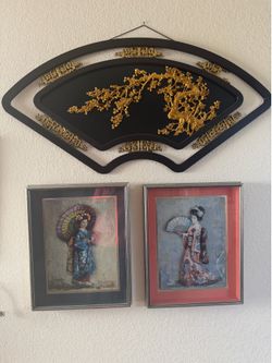 Asian Wall Art and Signed 3D Art