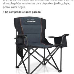 folding camp chair  It has a padded system for greater comfort  