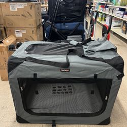 Feandrea 36" Collapsible Soft Crate Portable Travel Dog 36"L x 25"W x 25"H - Gray