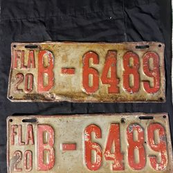 Antique license plates, Florida 1920